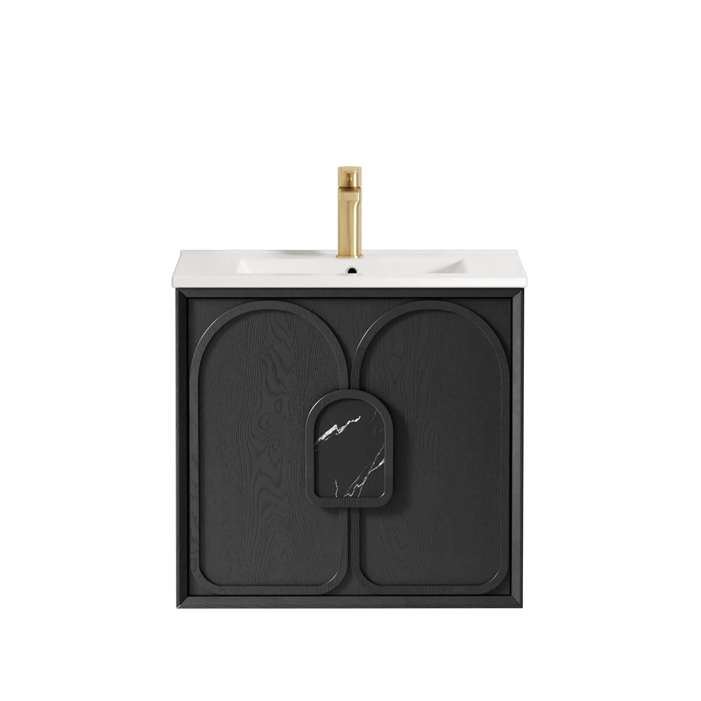 Laguna Mk II 600mm Black Oak Wall Hung Cabinet Only