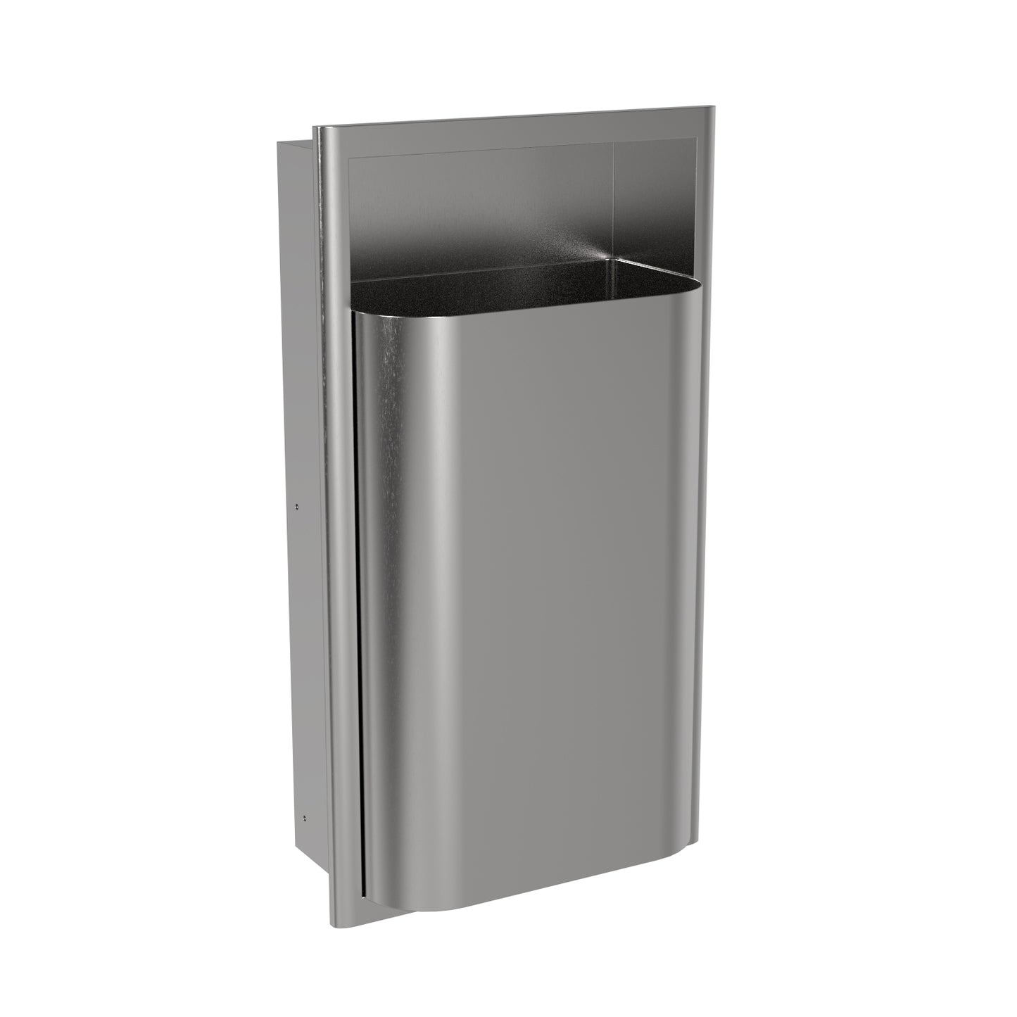 435mm W  Surface Mounted Waste Receptacle 45 Litres - 435mm W x 778mm H x 222mm D  - Satin