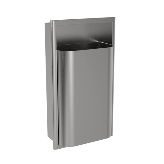 435mm W  Surface Mounted Waste Receptacle 45 Litres - 435mm W x 778mm H x 222mm D  - Satin