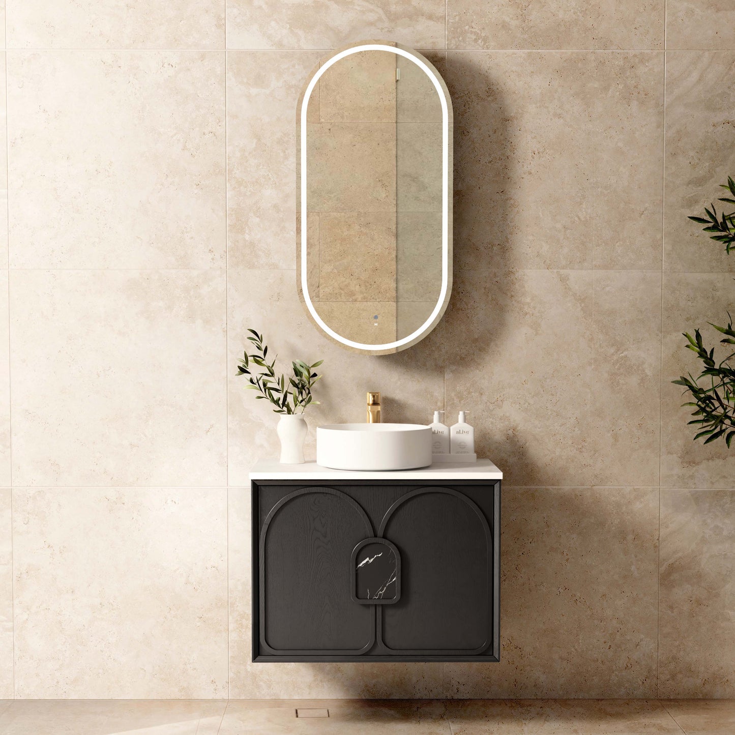 Laguna Mk II 750mm Black Oak Wall Hung Cabinet Only