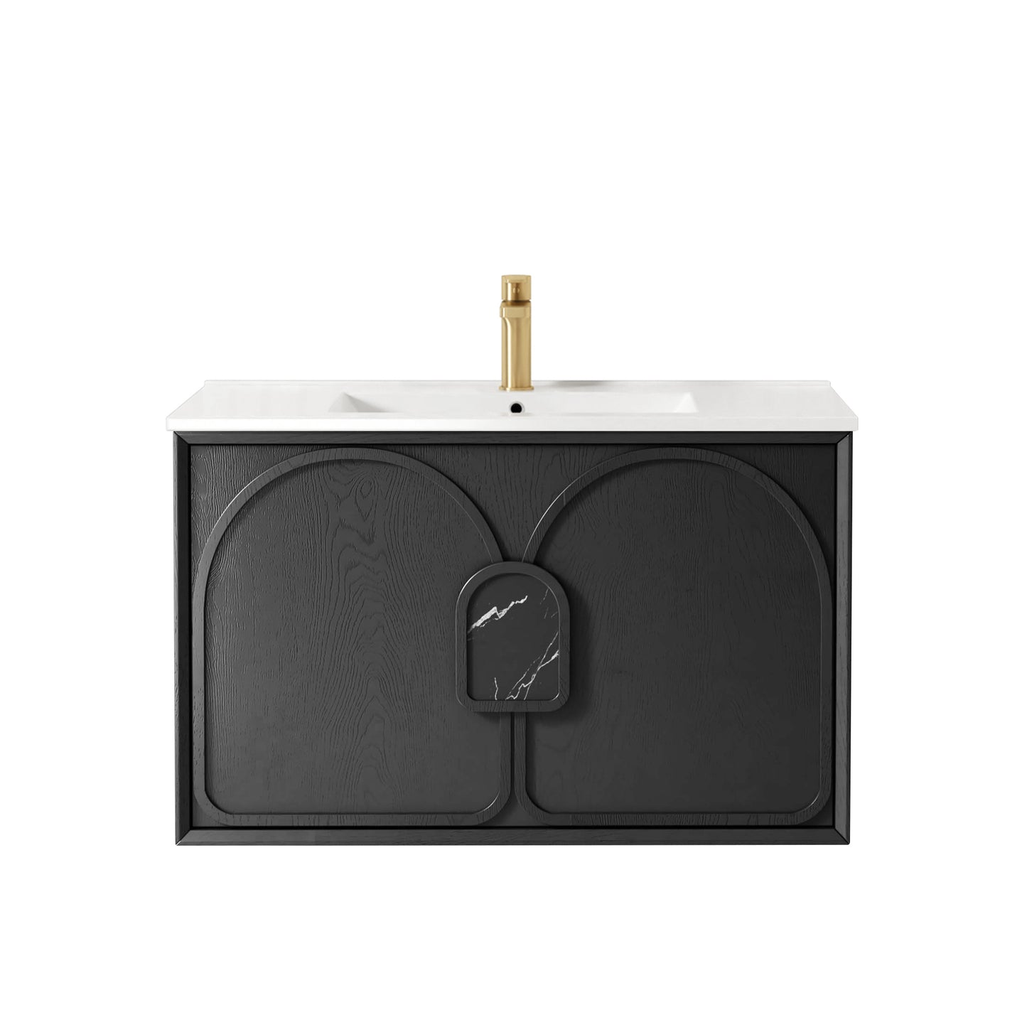 Laguna Mk II 900mm Black Oak Wall Hung Cabinet Only