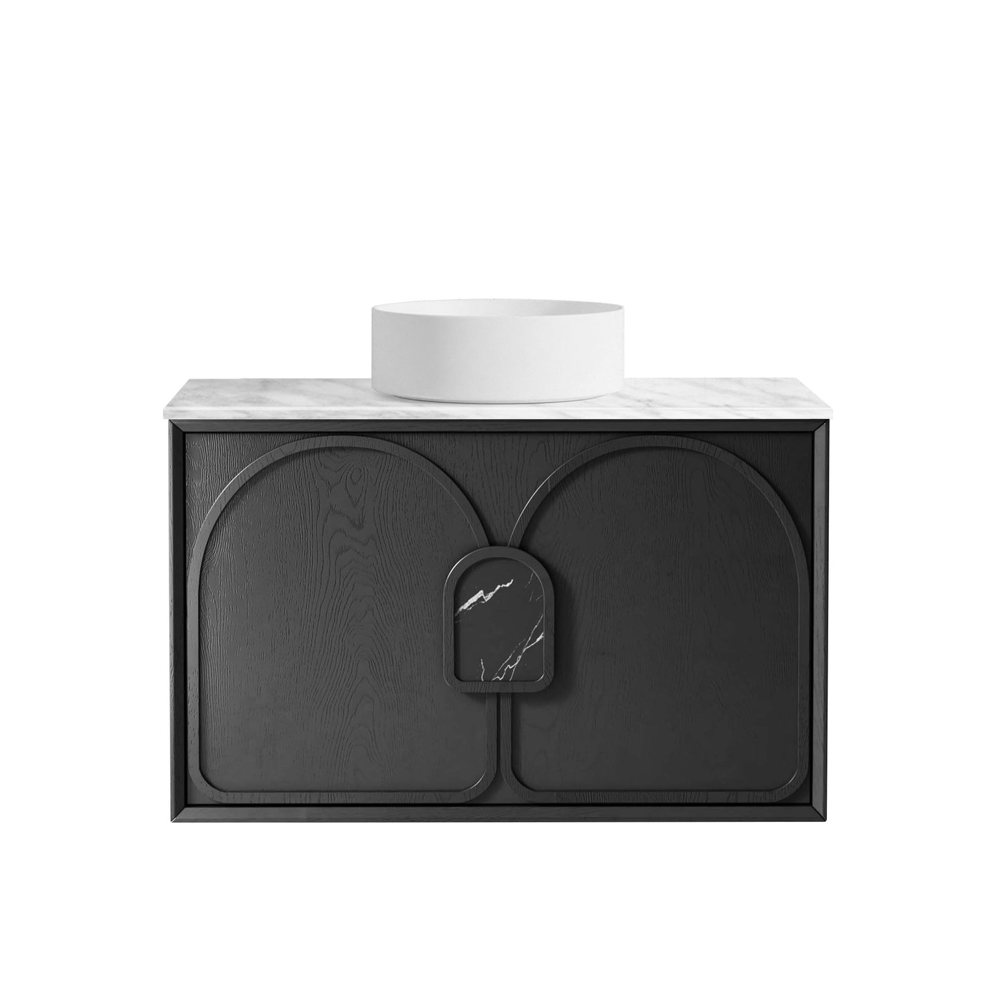 Laguna Mk II 900mm Black Oak Wall Hung Cabinet Only