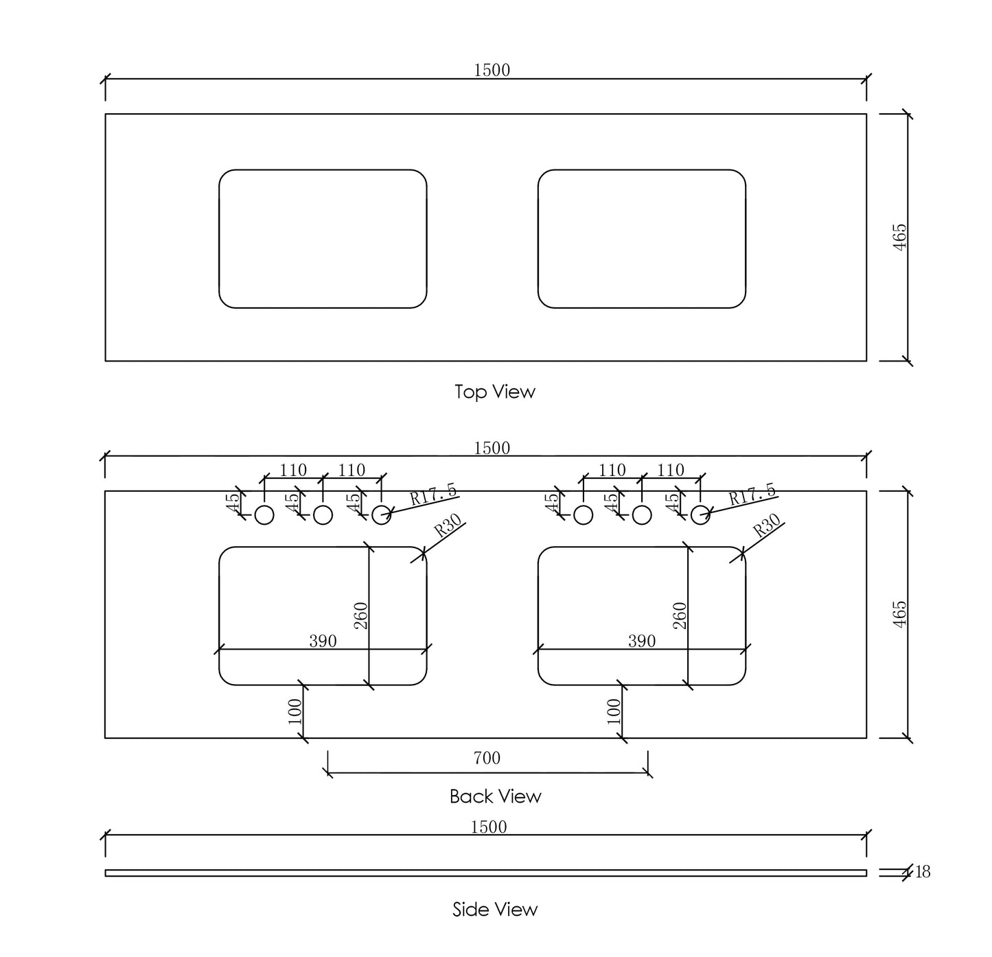 Laguna Mk II 1500mm Matte White Wall Hung Cabinet Only