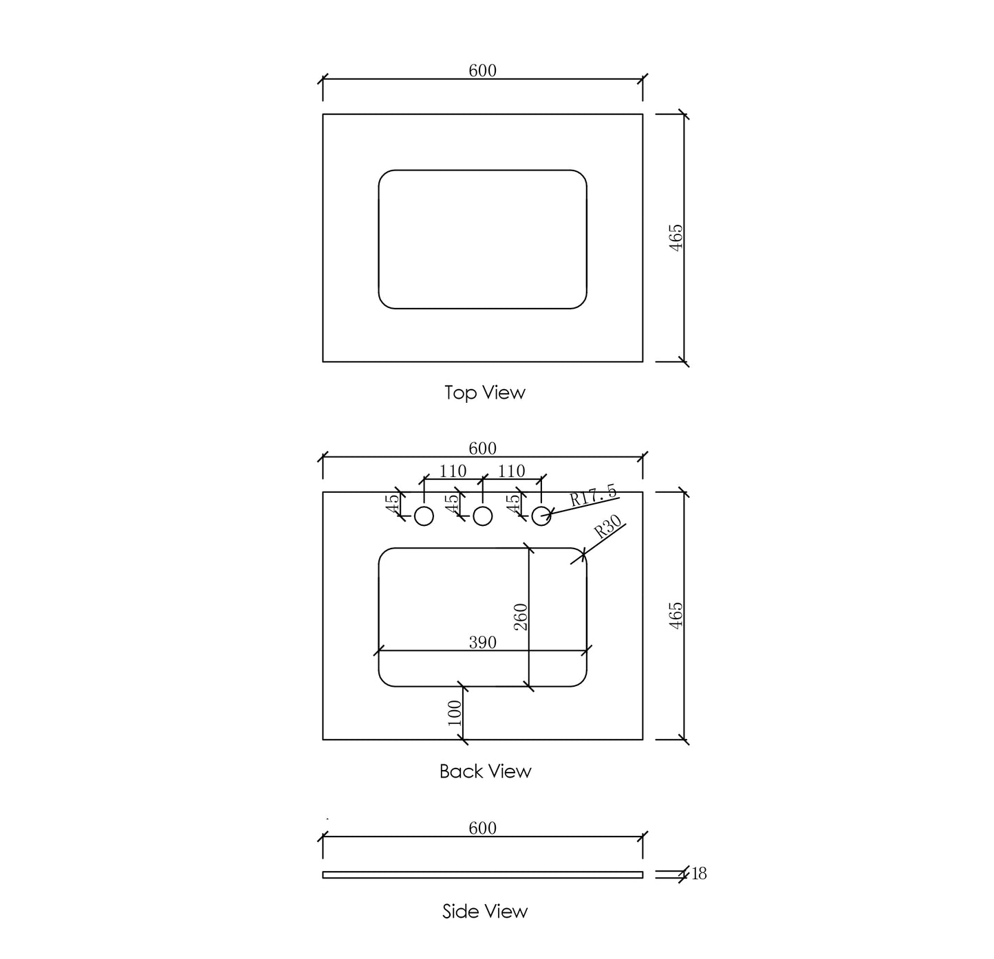 Laguna Mk II 600mm Matte White Wall Hung Cabinet Only