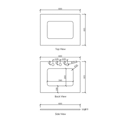Laguna Mk II 600mm Matte White Wall Hung Cabinet Only