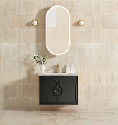 Laguna Mk II 750mm Black Oak Wall Hung Cabinet Only