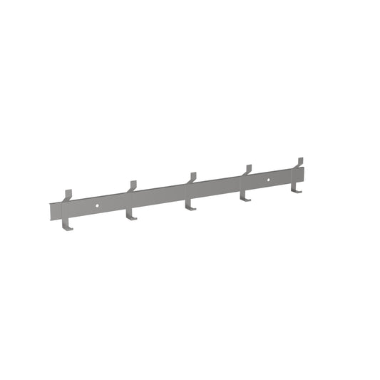1219mm W  Surface Mounted Hat and Coat Rack 5 Hooks - 1219mm W x 184mm D - Satin
