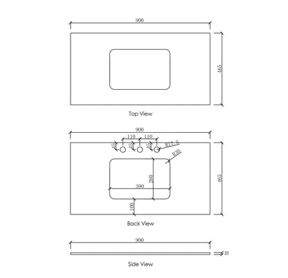Laguna Mk II 900mm Matte White Wall Hung Cabinet Only