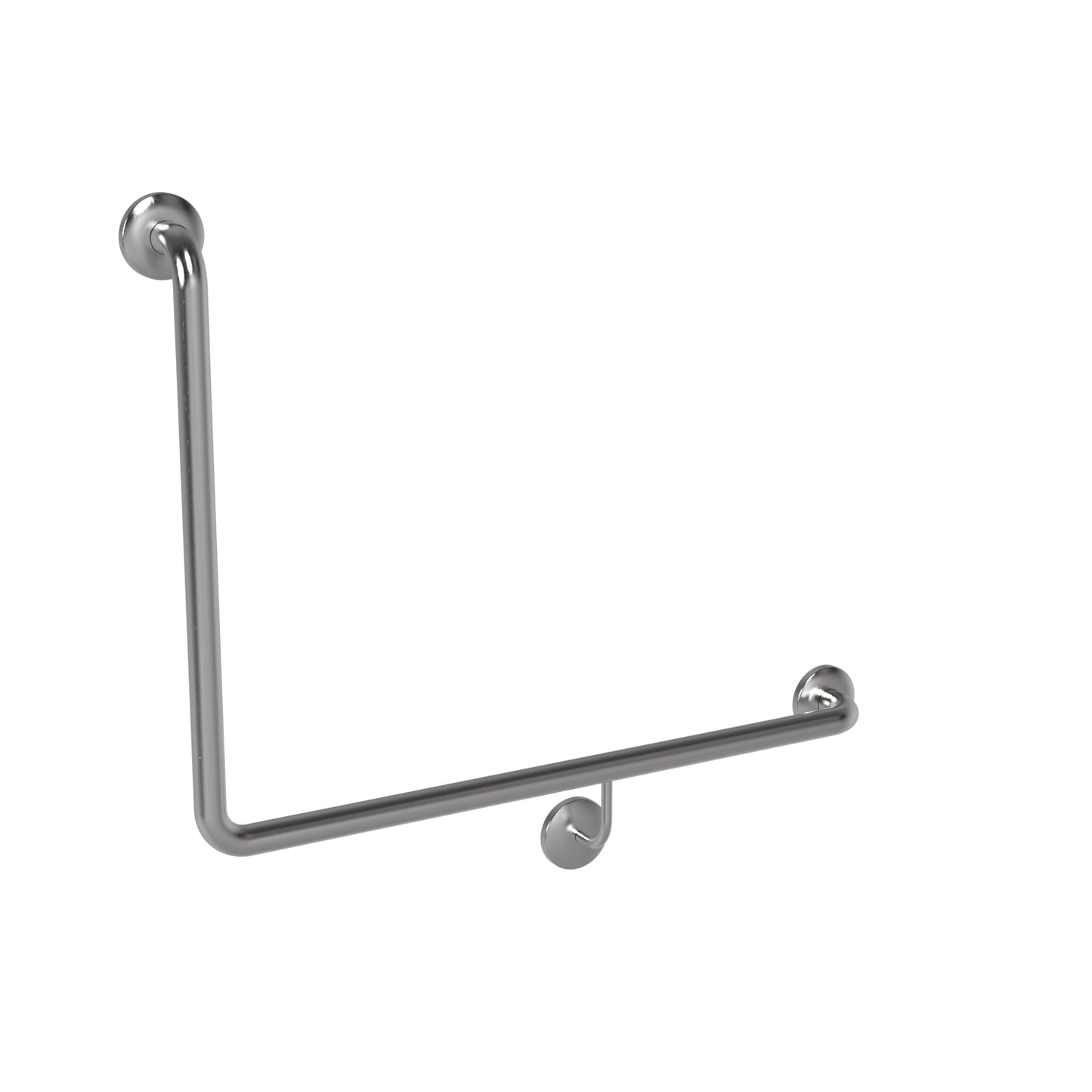 RH 800mm  Surface Mounted 32mm Toilet Grab Rail - RH 800mm x 600mm - Satin