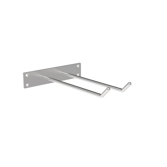45 Degree Tip 300mm projection Surface Mounted Crutch Hook - 45 Degree Tip 300mm projection - Satin