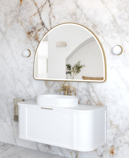 LED Moonlight Archie 800x1200 Gold Metal Frame Mirror