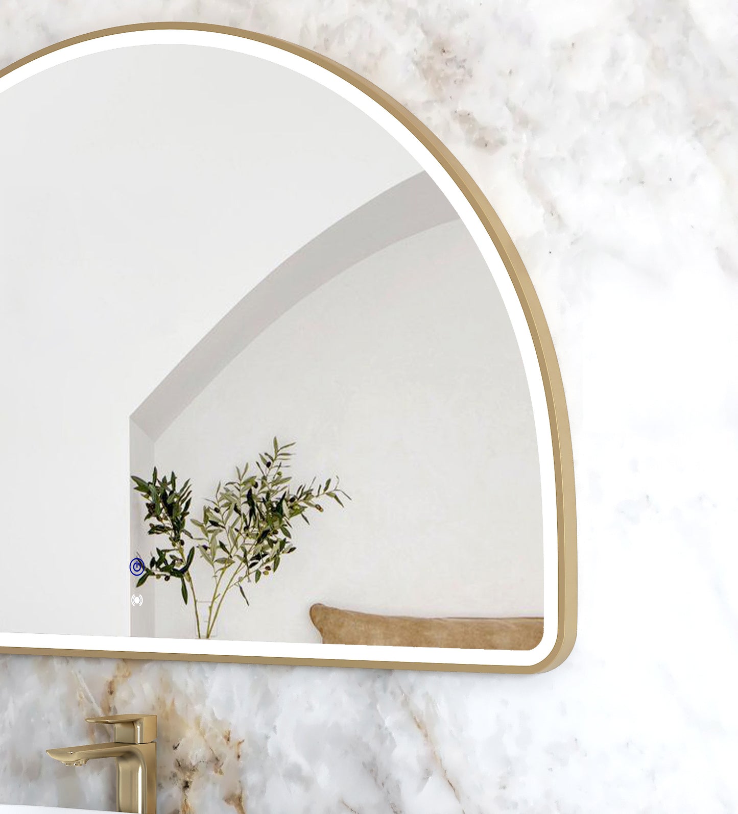 LED Moonlight Archie 800x1200 Gold Metal Frame Mirror