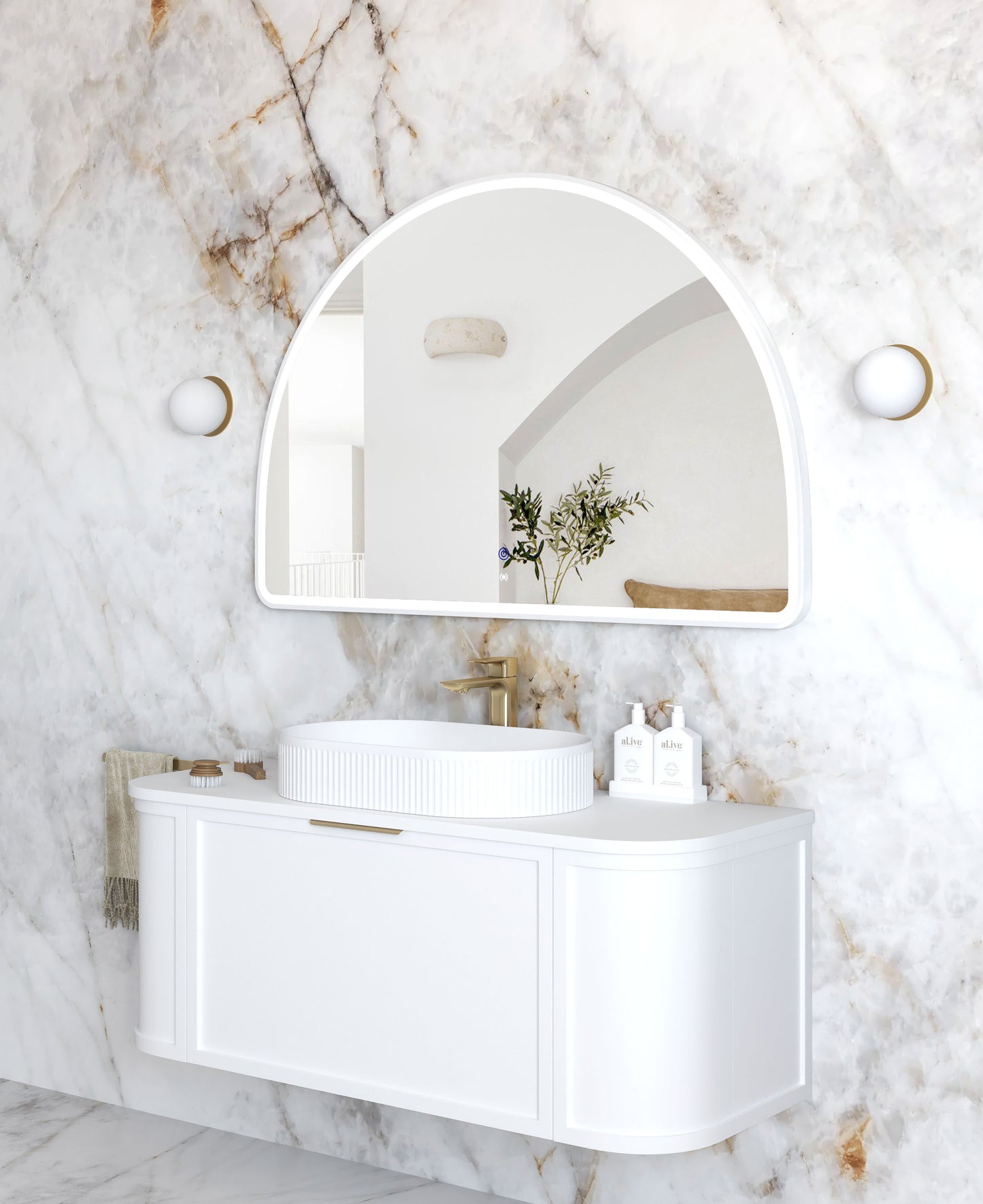 LED Moonlight Archie 800x1200 White Metal Frame Mirror