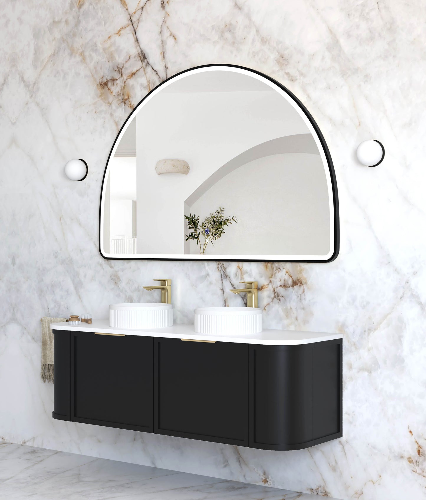 LED Moonlight Archie 1000x1500 Black Metal Frame Mirror