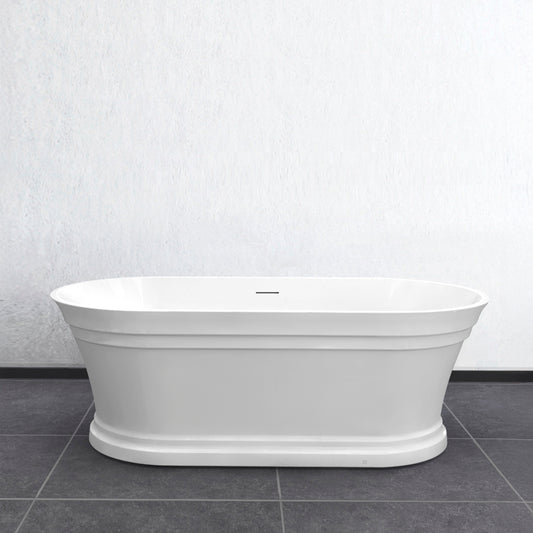 Hampton 1500x750x560 Gloss White Bathtub with Overflow