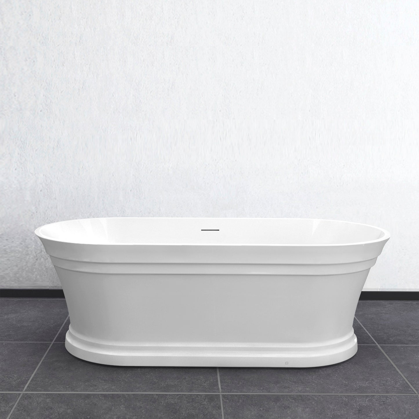 Hampton 1700x800x560 Gloss White Bathtub with Overflow