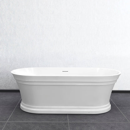 Hampton 1700x800x560 Gloss White Bathtub with Overflow