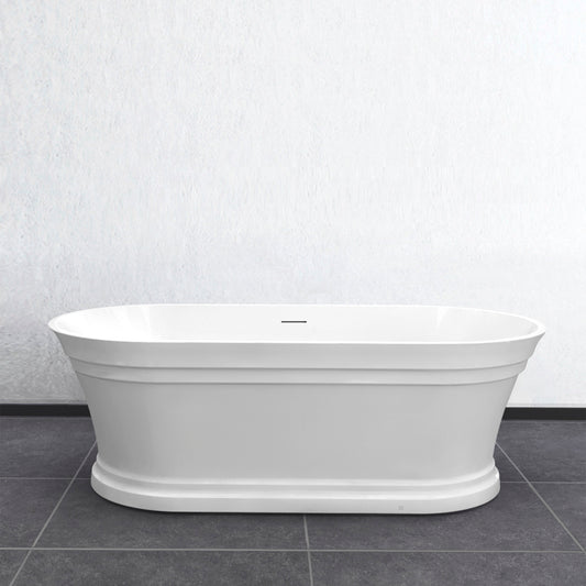 Hampton 1700x800x560 Gloss White Bathtub with Overflow