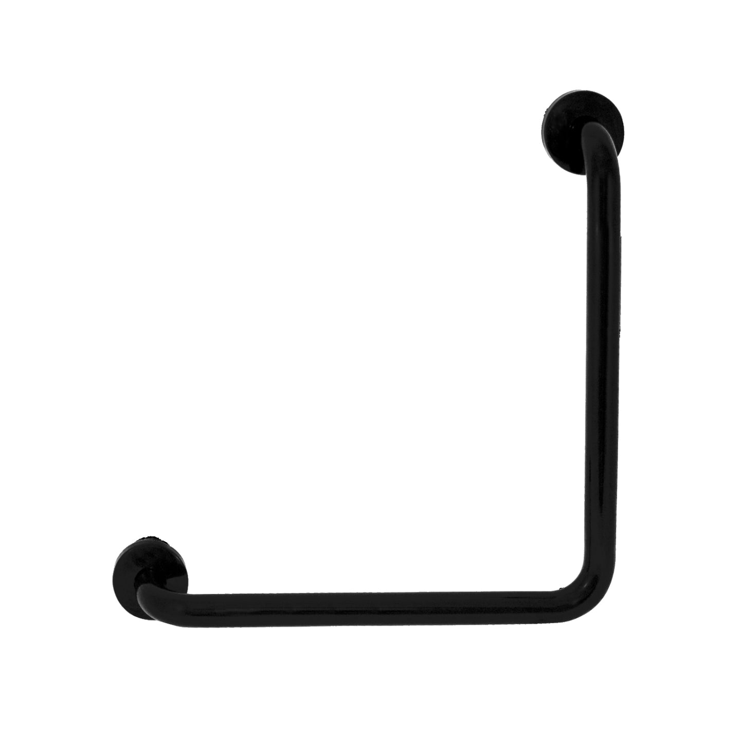 450mm  Surface Mounted Matte Black Ambulant Grab Rail 90 degree - 450mm x 450mm - Matte Black