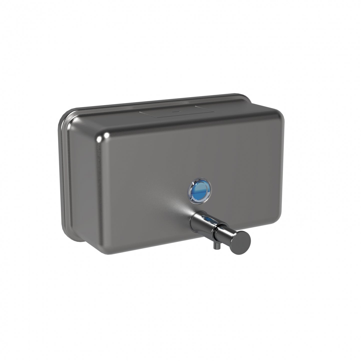 208mm W  Surface Mounted Soap Dispenser 1.2 L - 208mm W x 124mm H x 73mm D - Satin with Chrome Nozzle