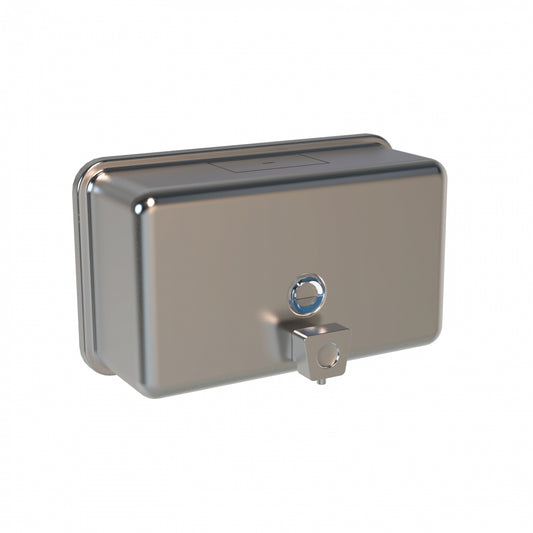 209mm W  Surface Mounted Soap Dispenser 1.2 L - 209mm W x 124mm H x 73mm D - Satin with SS Cover Button