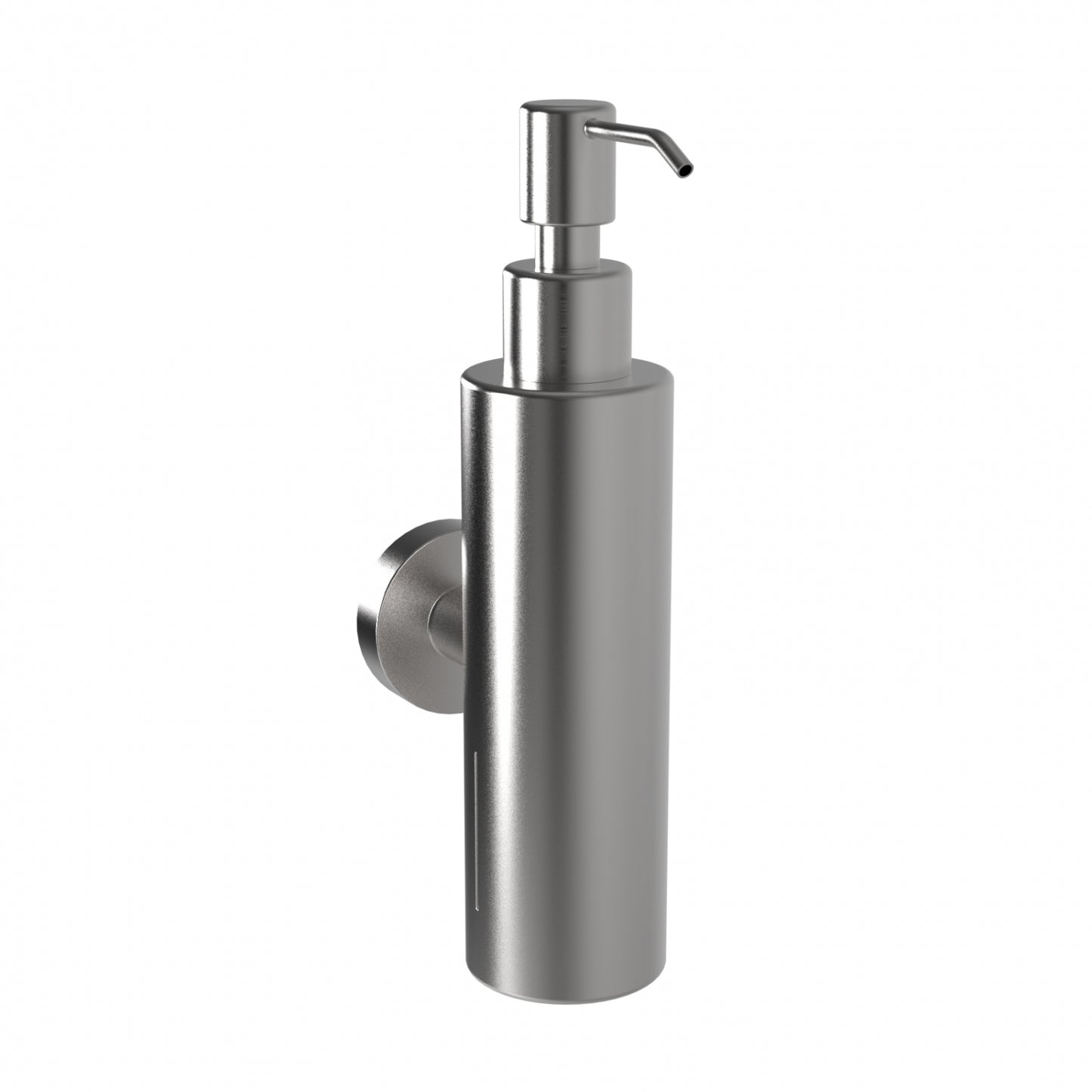 203mm H  Surface Mounted Soap Dispenser 200ml Mounting Flange 50mm Diameter - 203mm H x 51mm W x 105mm D  - Satin