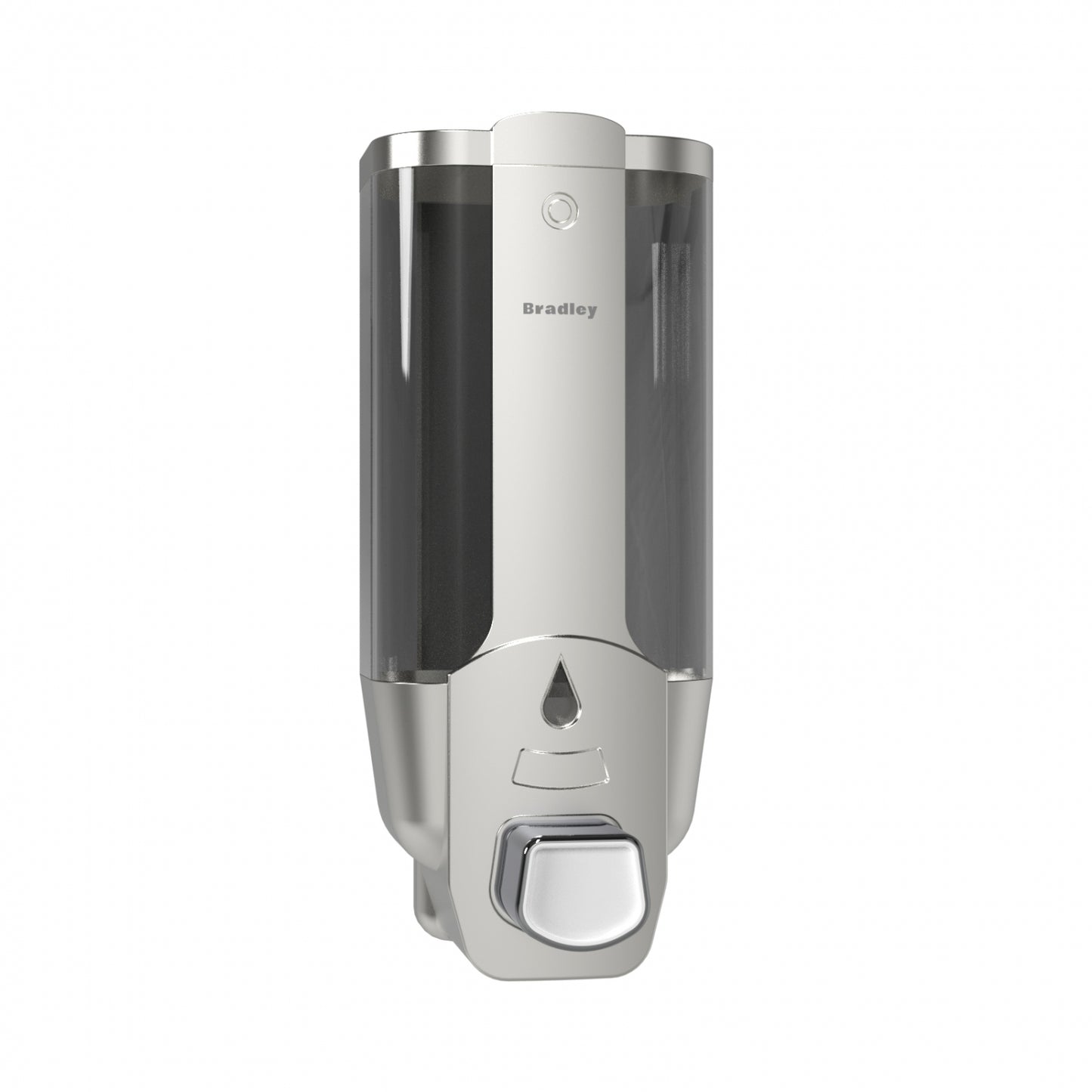 80mm W  Surface Mounted Liquid Soap Dispenser 380ml - 80mm W x 193mm H x 93mm D  - Silver