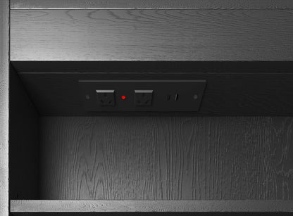 LED Newport 1200x750 Black Oak Shaving Cabinet - Premium Edition