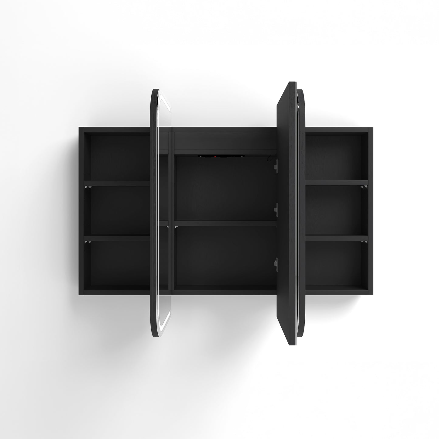 LED Newport 1200x750 Black Oak Shaving Cabinet - Premium Edition