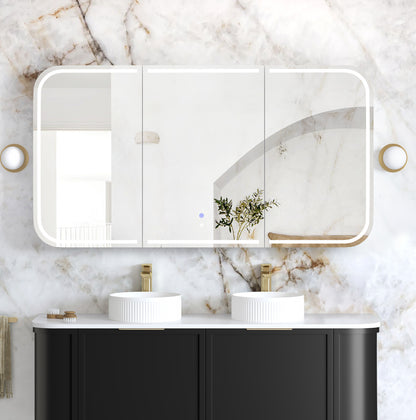 LED Newport 1500x750 Black Oak Shaving Cabinet - Premium Edition