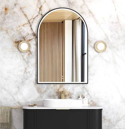 LED Archie 1200x800 Black Metal Frame Mirror