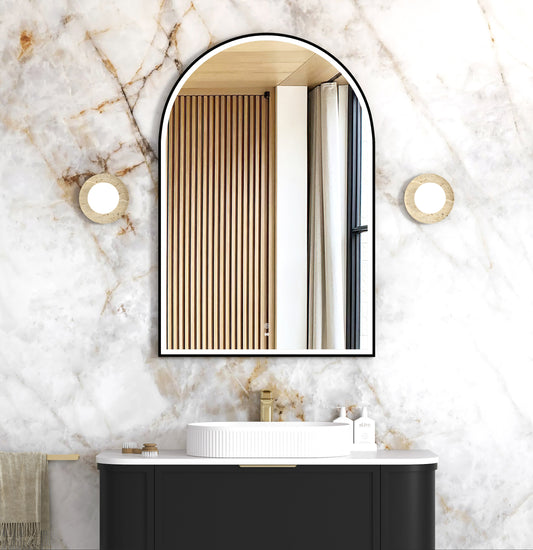 LED Archie 1200x800 Black Metal Frame Mirror