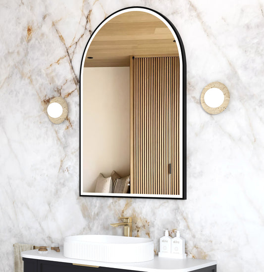 LED Archie 1200x800 Black Metal Frame Mirror