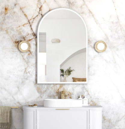 LED Archie 1200x800 White Metal Frame Mirror