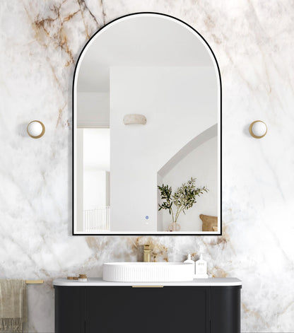 LED Archie 1500x1000 Black Metal Frame Mirror