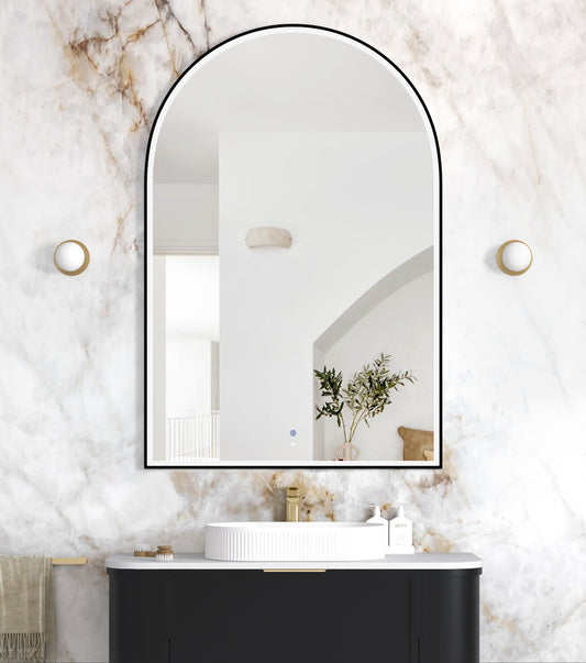 LED Archie 1500x1000 Black Metal Frame Mirror
