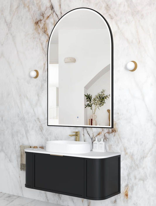 LED Archie 1500x1000 Black Metal Frame Mirror