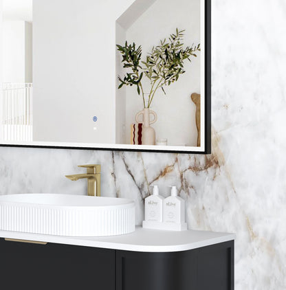 LED Archie 1500x1000 Black Metal Frame Mirror