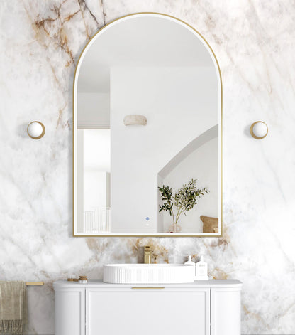 LED Archie 1500x1000 Gold Metal Frame Mirror