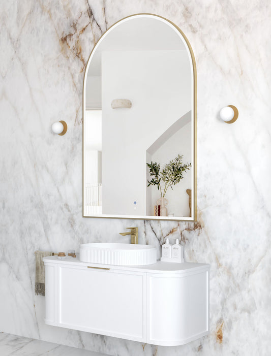 LED Archie 1500x1000 Gold Metal Frame Mirror