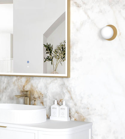 LED Archie 1500x1000 Gold Metal Frame Mirror