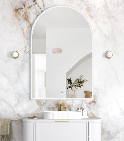 LED Archie 1500x1000 White Metal Frame Mirror