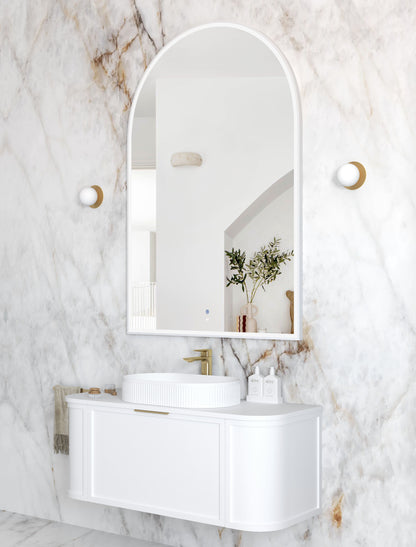 LED Archie 1500x1000 White Metal Frame Mirror