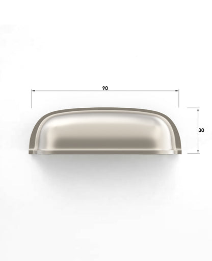 Newport - Brushed Nickel 76/90mm  Handle (76mm Hole to Hole ; 90mm Total Length)