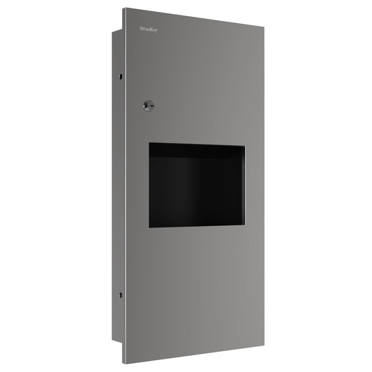 360mm W  Recessed Towel and Waste Receptacle - 360mm W x 718mm H x 108mm D - Satin