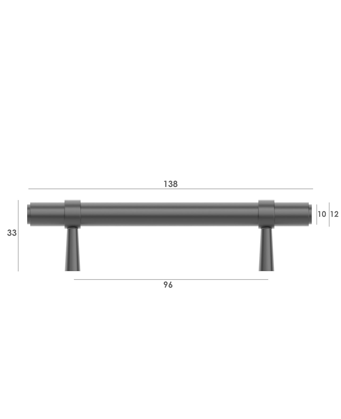 Astor - 96/138mm Gun Metal Handle (96mm Hole to Hole ; 138mm Total Length)