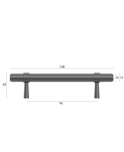 Astor - 96/138mm Gun Metal Handle (96mm Hole to Hole ; 138mm Total Length)