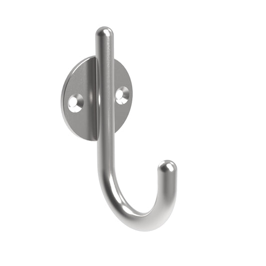 48mm W  Surface Mounted IV Catheter Hook - 48mm W x 107mm H x 70mm D - Satin
