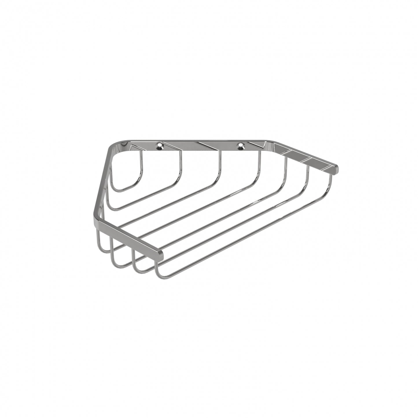 165mm W  Surface Mounted Corner Soap Basket Small - 165mm W x 33mm H x 120mm D - Bright