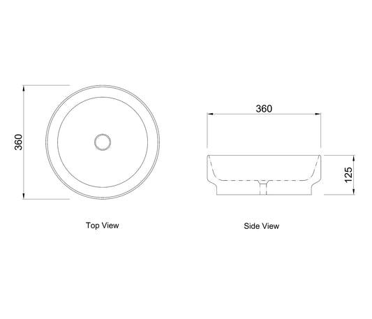 Chloe 360x360x125 Matte White Basin